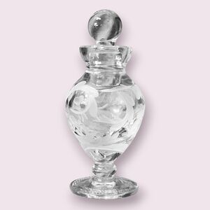 Waterford Perfume Bottle Marquis Line Yours Truly Crystal Etched Heart Vintage